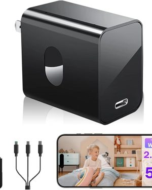 4K Mini WiFi Security Camera – Dual-Band (2.4G/5G), Charger-Style Body Cam with 160° Wide Angle, Night Vision & Motion Detection – Ideal Nanny Cam for Home Security