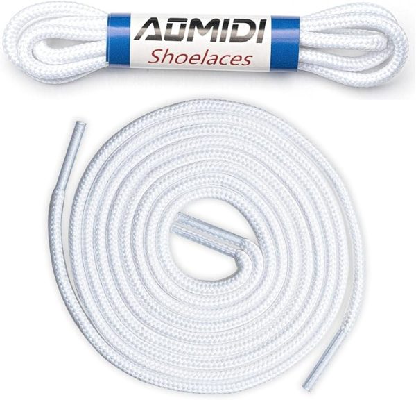 2 Pairs of Round Athletic Shoelaces – Durable Replacement Laces for Boots, Sneakers, and Various Shoe Types