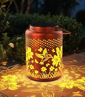 Outdoor Waterproof Solar Lanterns – Hummingbird Design, Perfect Birthday Gift for Women, Moms, or Grandmas. Decorative Metal Lanterns for Garden, Patio, Yard, or Backyard Hanging.