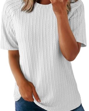 Dokotoo Women’s Trendy Casual Top – 2025 Lightweight Knit Tunic T-Shirt with Crew Neck