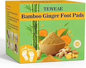 62 Natural Detox Foot Pads with Turmeric & Ginger – Enhanced with Wormwood, Bamboo Vinegar, and Extra-Large Adhesive Pads