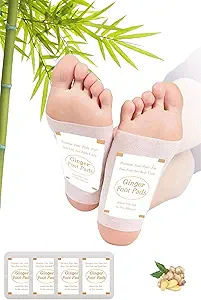 Natural Ginger Foot Pads with Bamboo Vinegar – 20 Pack