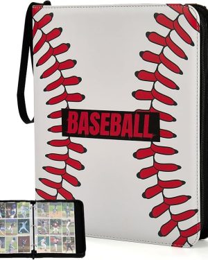 Baseball Card Binder – 900-Pocket, 9-Slot Trading Card Album with 50 Sleeves, Waterproof Organizer for Topps, MTG, TCG, and Game Cards – Perfect Gift for Collectors, Kids & Teens