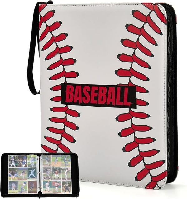 Baseball Card Binder – 900-Pocket, 9-Slot Trading Card Album with 50 Sleeves, Waterproof Organizer for Topps, MTG, TCG, and Game Cards – Perfect Gift for Collectors, Kids & Teens