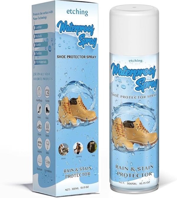 Etching Shoe Protector Spray – Rain & Stain Waterproofing for Shoes, Boots, Handbags & Accessories – Safe for Suede, Leather, Nubuck, Canvas, Fabric & Nylon – 10.15 oz