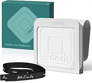 Aeris Car Fragrance Starter Kit – Includes Clip and Refillable Scent Stone in Sky Essence