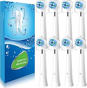 8-Pack Replacement Toothbrush Heads for Oral-B iO – Compatible with iO Series 2/3/4/5/6/7/8/9/10/7G – Includes Protective Covers – White