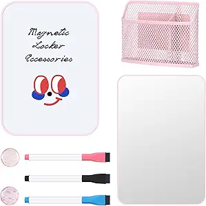 HAUTOCO Locker Accessories for Girls – 8-Piece Set, Pink