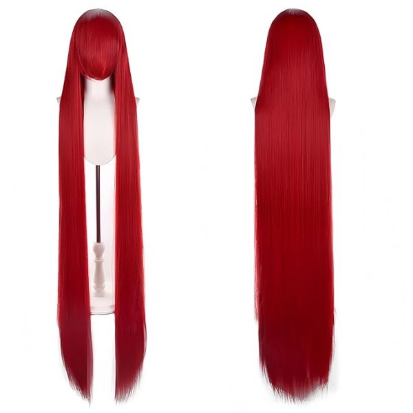 Red Extra-Long Cosplay Wig – 150 cm / 4.9 ft | Heat-Resistant Straight Synthetic Hair | Anime & Costume Wig Available in Multiple Colors