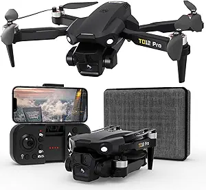 TD12Pro Drone – 1080P HD Camera, Brushless Motors, Optical Flow Positioning, Level 3 Wind Resistance, 3-Speed Modes, Foldable RC Quadcopter for Beginners & Outdoor Photography