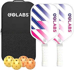 Golabs PB1 Pickleball Paddle Set – 2 Paddles with 4 Balls & Carry Bag