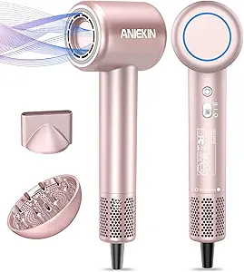 High-Speed Ionic Hair Dryer – Quiet, Compact, and Efficient Experience fast drying with our brushless motor hair dryer. Features include thermo-control technology, low-noise operation, and a magnetic diffuser—perfect for curly hair. Compact and lightweight, ideal for home, travel, or salon use.