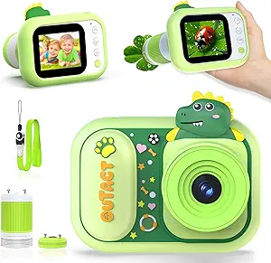 2-in-1 Digital Microscope & Video Camera for Kids – 1000X Magnification, 2.4" Screen, 1080P Portable Handheld Camera, STEM Educational Science Kit for Boys & Girls Ages 3-12
