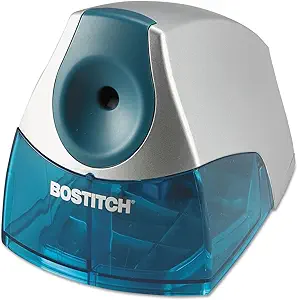 Bostitch Office Electric Pencil Sharpener – Compact Personal Use, Stall-Free Motor, Large Shavings Tray, Blue