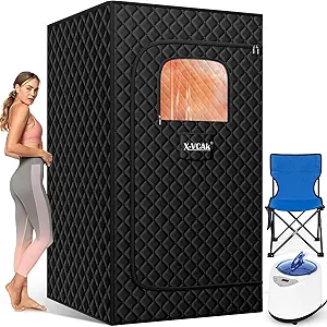 Upgraded Portable Steam Sauna for Home – Relaxation & Detox with 9 Heat Levels, Includes Steamer, 2.6’ x 2.6’ x 5.9