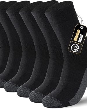 3 Pairs Men’s Merino Wool Socks – Warm, Cushioned Winter & Hiking Socks for All-Day Comfort