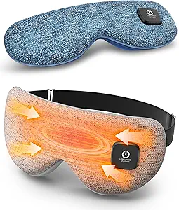 Cordless Heated Eye Mask – Soothing Relief for Dry Eyes, Sleep Support, and Travel Comfort | FSA/HSA Eligible | Washable with Replaceable Cover (Gray)