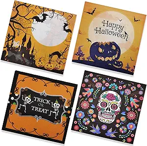 40-Pack Happy Halloween Napkins – Ghost & Pumpkin Party Supplies for Birthday & Holiday Decorations