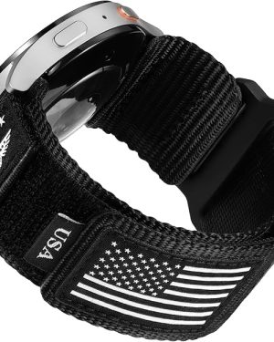20mm Nylon Adjustable Sports Strap – Compatible with Samsung Galaxy Watch 7/6/5/4/FE (40mm, 44mm), Watch 6 Classic (43mm, 47mm), Watch 4 Classic, Watch 5 Pro (45mm), Active 2, and Garmin Vivoactive 5/3, Venu – Sport Band for Men & Women