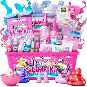 Original Stationery Unicorn Slime Kit for Girls Ages 7+ – Create Magical Glow-in-the-Dark Slime, Fun Unicorn Craft Kit for Kids