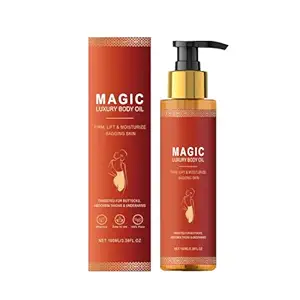 Magic Natural Body Firming Oil – Fast-Absorbing Hydration to Tighten & Tone Arms, Chest, and Thighs – Enriched with Vitamin E, Rosehip, and Almond Oils – Post-Shower Body Treatment for Women – 3.38 FL OZ (100ml)