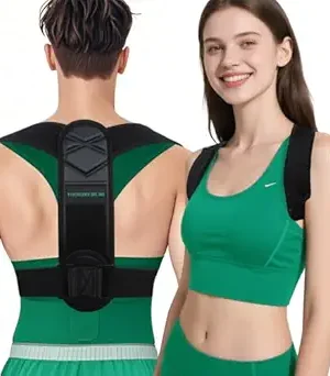 Adjustable Posture Corrector for Men & Women – Back Brace for Spine Alignment and Shoulder Support – Comfortable, Breathable Clavicle Straightener for Improved Posture – Small/Medium (Fits 26"–41" Chest)