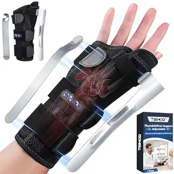 Adjustable Carpal Tunnel Wrist Brace with Thumb Support – Right or Left Hand, Thumb Spica Splint for Arthritis, Tendonitis, Sprains, De Quervain’s Tenosynovitis, Pain Relief – Unisex