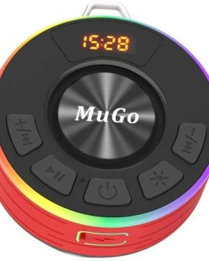 MuGo Bluetooth Shower Speaker – 360° HD Stereo Sound, IPX7 Waterproof, Wireless Bluetooth 5.4, RGB Lights, Suction Cup, Built-in Microphone – Compact Shower Radio for Home, Outdoor, Parties, and Gifts