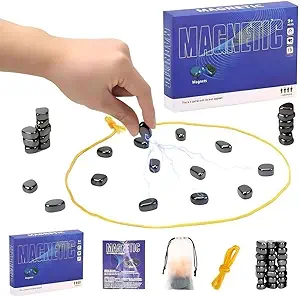 Magnetic Chess Set with 24 Pieces – Includes String & Portable Storage Bag – Strategy Board Game for Kids and Adults, Perfect for Family Game Night, Indoor & Outdoor Play