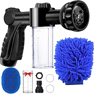 Garden Hose Nozzle – High-Pressure 8-Pattern Spray with One-Touch Trigger