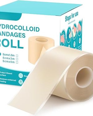 Upgraded 2" x 16' Hydrocolloid Roll for Wound Care – Large, Self-Adhesive, Ultra-Absorbent, Flexible & Waterproof Bandages – Customizable Size for DIY Use – Essential First Aid Kit Supply