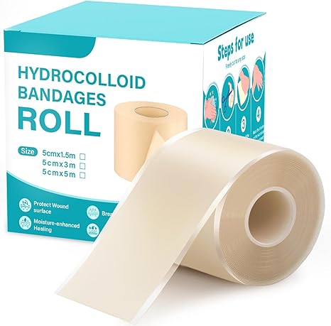 Upgraded 2" x 16' Hydrocolloid Roll for Wound Care – Large, Self-Adhesive, Ultra-Absorbent, Flexible & Waterproof Bandages – Customizable Size for DIY Use – Essential First Aid Kit Supply