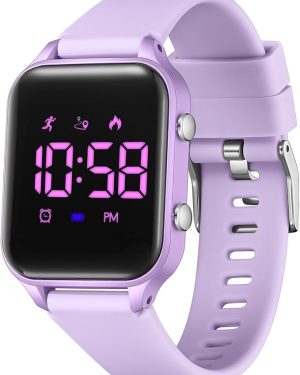 L LAVAREDO Kids Digital Watch – Waterproof Sports Watch with Pedometer, Stopwatch, and Vibration Alarm for Boys and Girls Ages 5–13, No App Needed, Ideal Birthday or Christmas Gift