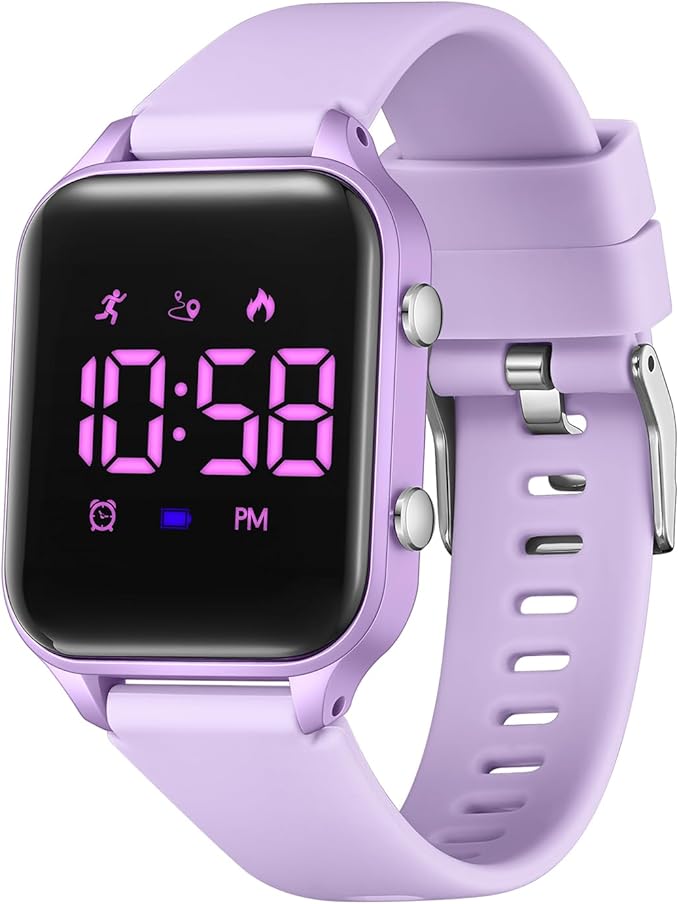 L LAVAREDO Kids Digital Watch – Waterproof Sports Watch with Pedometer, Stopwatch, and Vibration Alarm for Boys and Girls Ages 5–13, No App Needed, Ideal Birthday or Christmas Gift