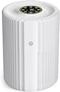 High-Efficiency H13 HEPA Air Purifier for Home & Bedroom up to 1095 sq. ft | 360° Airflow, Air Quality Display, Removes Pet Dander, Dust & Odors | Perfect for Dorm Rooms & Offices – DH-JHD07 (White)