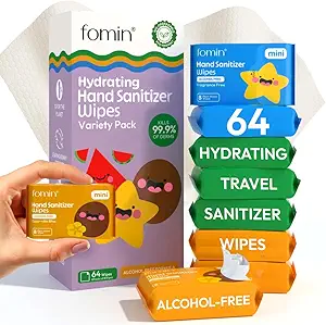 Fomin Mini Hand Sanitizer Wipes – 8-Pack Variety (8 Count)