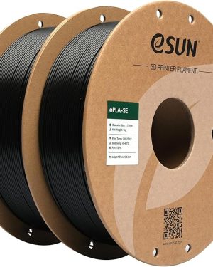 eSUN High-Speed PLA 3D Printer Filament – 1.75mm, 1KG Spools (2-Pack) – Black Premium PLA filament designed for fast, high-quality 3D printing. Each pack includes 2 spools of 1KG filament, compatible with most 1.75mm 3D printers. Ideal for smooth, precise prints at high speed.