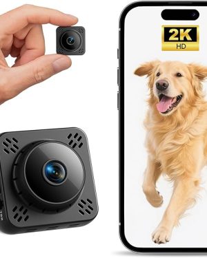 Mini Security Camera – 2K Wireless WiFi Nanny Cam with Free Cloud Storage, Motion Detection & Night Vision – Works With or Without WiFi, Ideal for Home, Baby, Pet & Nanny Monitoring