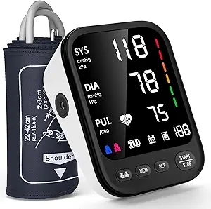 Automatic Upper Arm Blood Pressure Monitor – Large Backlit Display, Adjustable Cuff (9–17 in), 2x199 Memory, Arrhythmia Detection, Home Hypertension Monitor