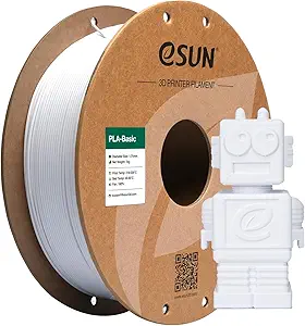 eSUN 1.75mm PLA Basic Filament – High-Speed 3D Printing, 1KG (2.2 lbs) Spool, Cold White