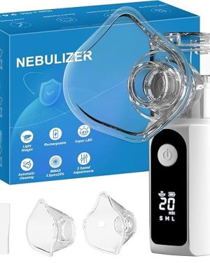Portable Nebulizer for Adults and Children with Smart LED Display – Features 3 Adjustable Modes, Auto-Cleaning Function, and Compact Handheld Design for Home or Travel Use.