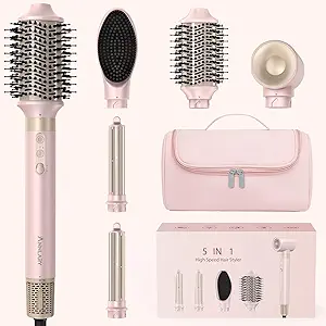 5-in-1 Ionic Hot Air Styler – 1400W Powerful Hair Dryer Brush Set