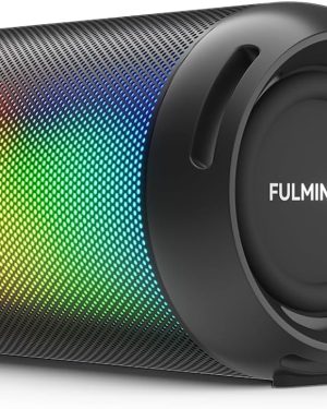 FULMINARE Portable Bluetooth Speaker – 26W HD Sound, Bluetooth 6.0, AUX/TF Card/USB Support, LED Lights, IPX5 Waterproof, 16-Hour Playtime – Perfect for Home, Outdoor, Parties, and Gifts (Black)