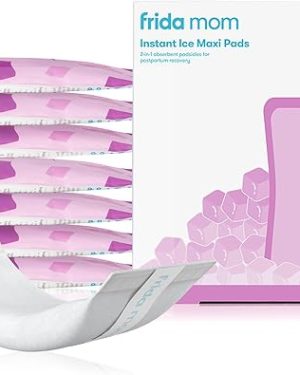 Frida Mom 2-in-1 Postpartum Pads – Absorbent Perineal Maxi Pads with Instant Cold Therapy Packs, Combining Comfort and Maternity Protection in One.