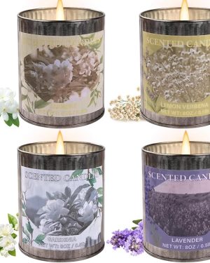 4-Pack 32oz Soy Wax Scented Candles – 200-Hour Long-Lasting Aromatherapy Set, Perfect Home Decor & Gift for Men & Women