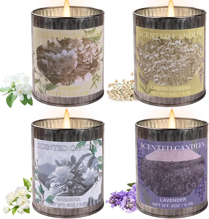 4-Pack 32oz Soy Wax Scented Candles – 200-Hour Long-Lasting Aromatherapy Set, Perfect Home Decor & Gift for Men & Women