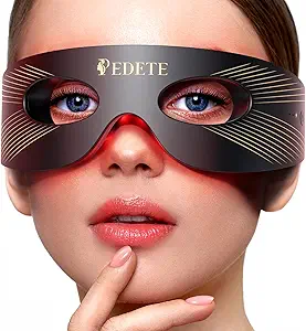 Red Light Eye Therapy Mask – 3 Modes for Under-Eye Care | Reduces Fine Lines, Eye Bags & Dark Circles | Eye Massager for Men & Women (Black)