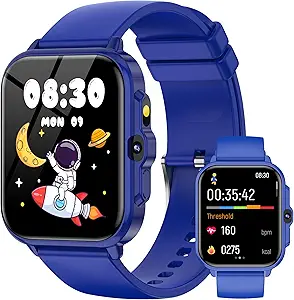 Kids Smart Watch, 1.85" Fitness Tracker with Pedometer, Sleep & Health Monitor, Puzzle Games, Alarm Clock, Camera, Music Player, Torch, and Activity Tracker – Fun Gift for Boys & Girls Aged 4-13