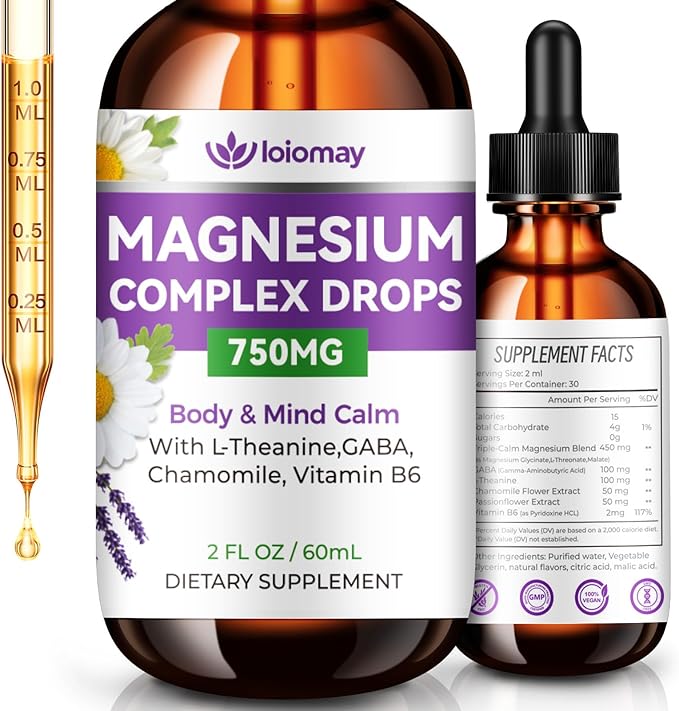 Magnesium Glycinate Liquid Drops – Triple Calm Complex for Women, Men & Kids
