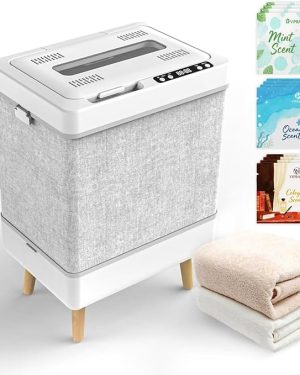 35L Family-Sized Towel Warmer Gift Set – Foldable Design with Viewing Window, Dual Safety Shut-Off, and 12 Aroma Discs – Bring Spa-Like Luxury Home